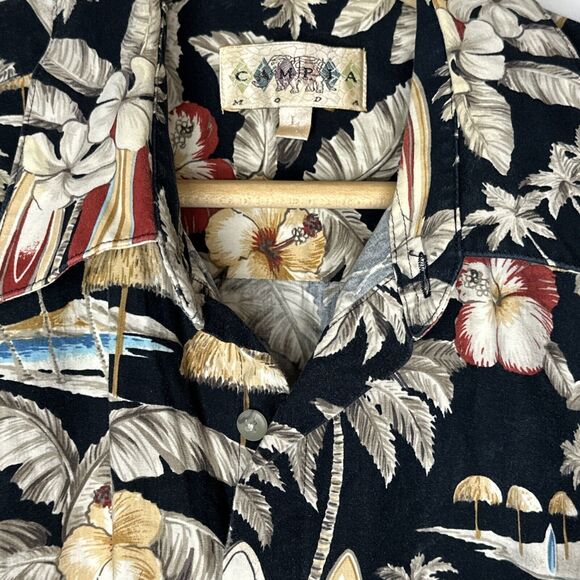 Surf‎ Board Tropical Casual Shirt Men's Size Large Multicolor Tropical Hawaiian - Picture 5 of 7